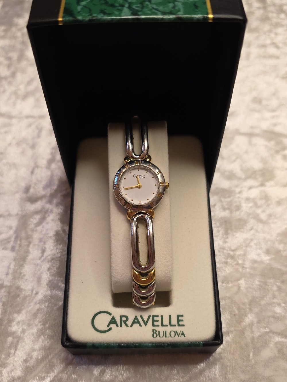 BROKEN CLASP Caravelle by Bulova Two-Tone Ladies Bracelet Watch - Silver & Gold